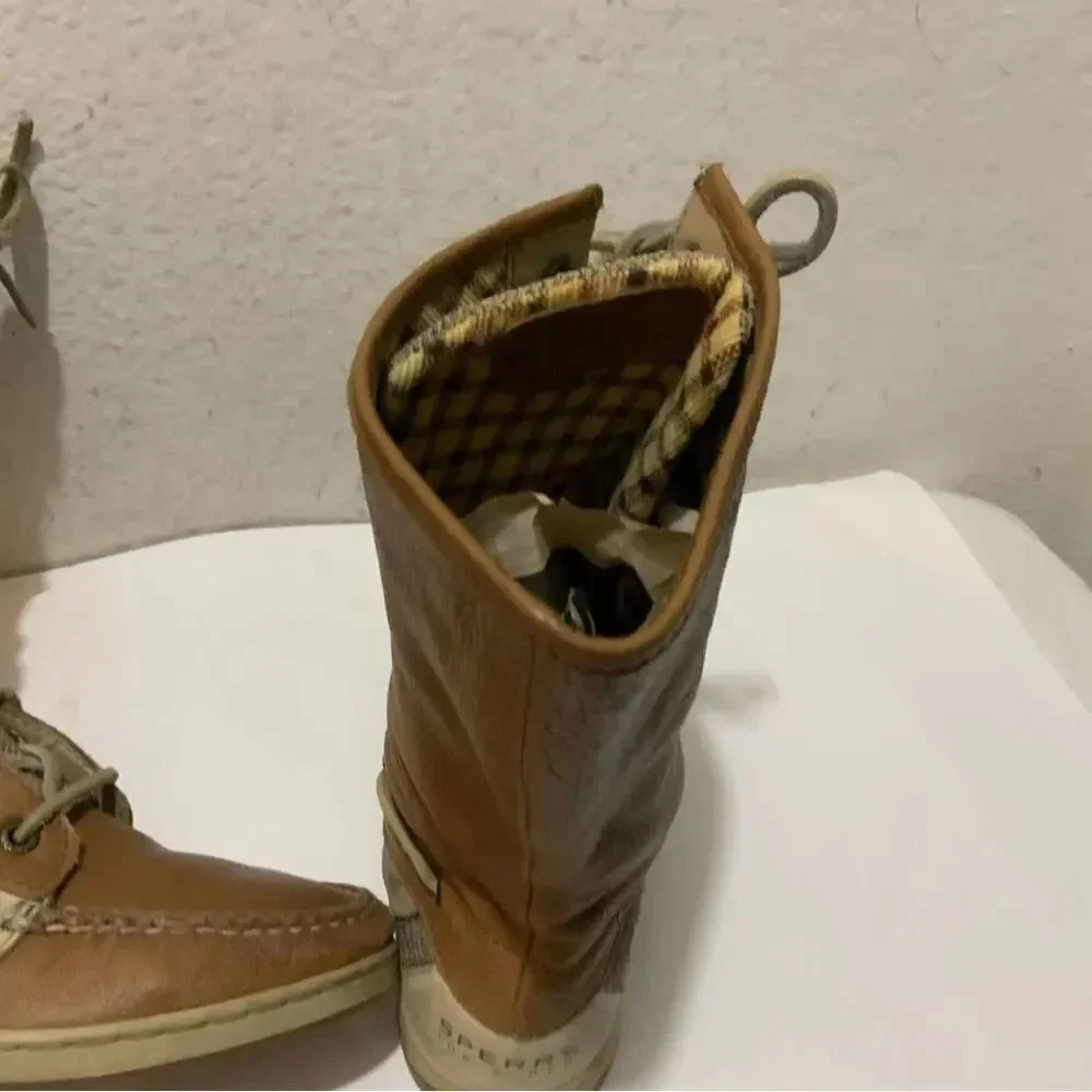 SPERRY Top-Siders LadyFish Leather Lace Up Fold Down Womens Boots 9817503 Sz 8